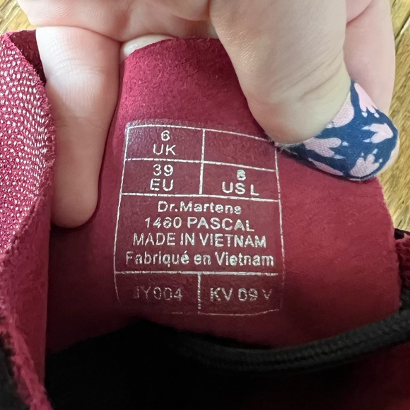 DR MARTENS 1460 Pascal Cherry Red Glitter Ray Leather Boots - Women’s 8/Men’s 7 - Picture 8 of 9